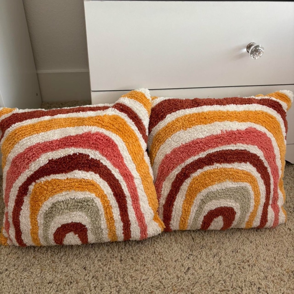 Urban Outfitters Striped Throw Pillow Set